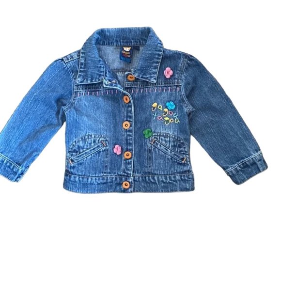 Gagou Tagou Floral Caterpillar Denim Jean Jackets 18 Months - Picture 8 of 9